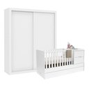 Ver imagem 1 de Berço Americano Multifuncional Formare com Guarda Roupa Tutto New 2 Portas Branco Acetinado - Matic