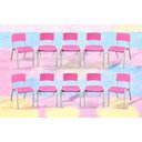 Ver imagem 1 de Kit 10 Cadeira Iso Infantil Rosa Escolar e Creche