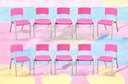 Ver imagem 1 de Kit 10 Cadeira Iso Infantil Rosa Escolar e Creche
