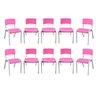 Kit 10 Cadeira Iso Infantil Rosa Escolar e Creche - 7