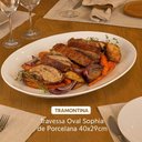 Ver imagem 5 de Kit 2 Travessas de Porcelana Oval 40x29cm Baixela Servir Assados Branco Tramontina Sophia