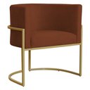 Ver imagem 1 de Poltrona Decorativa Sala de Estar Luana Base Gold Suede Terracota - Montanaris Decor MD MONTANARIS D