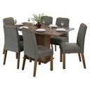 Ver imagem 2 de Conjunto Sala de Jantar Tampo de Vidro 6 Cadeiras Rustic/Silver Dália Madesa