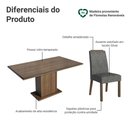 Ver imagem 4 de Conjunto Sala de Jantar Tampo de Vidro 6 Cadeiras Rustic/Silver Dália Madesa