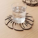 Ver imagem 4 de 10 Peças de Porta Copo Bolacha Decoração Folha Tropical Tam 9 x 9 cm Mesa Posta Folha Costela-de-Adã