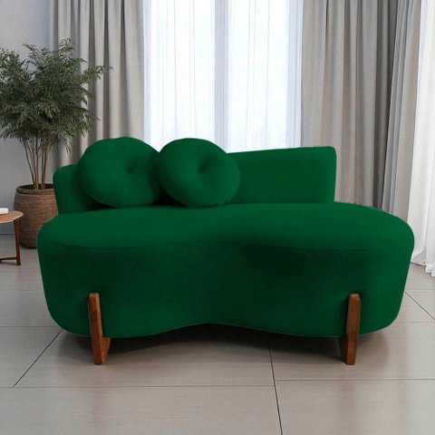 Namoradeira Sofá Feijão Lounge Orgânica Bouclé Verde