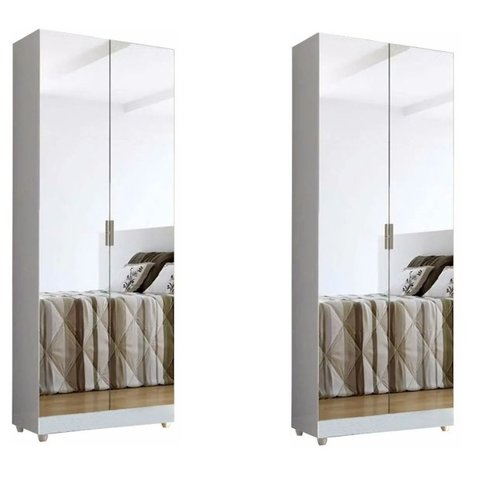 2 Sapateira com Espelho 2 Portas Branca 30 Pares