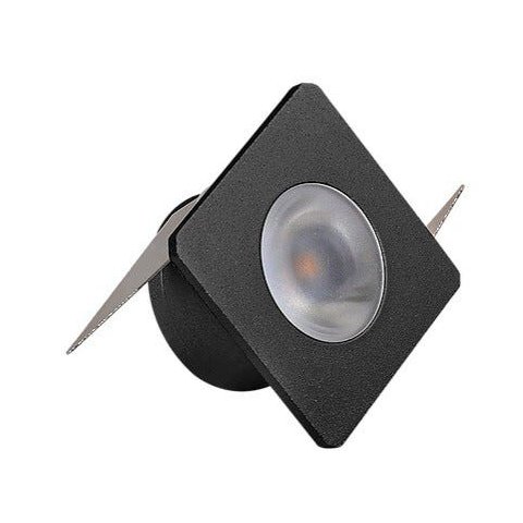 LUMINATTI LUMINÁRIA MINI LED DE EMBUTIR ALUMINIO PRETO 1W 2700K LM620