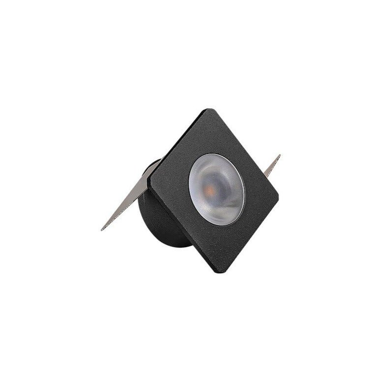 LUMINATTI LUMINÁRIA MINI LED DE EMBUTIR ALUMINIO PRETO 1W 2700K LM620