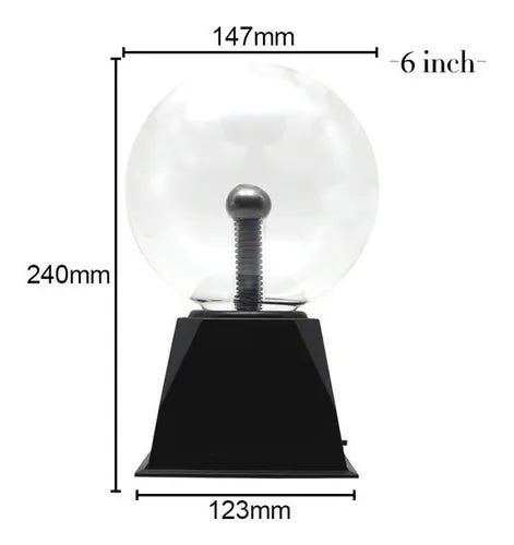 Luminária de Plasma 24cm Bola Night LED Abajur Globo Light - 6