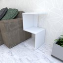 Ver imagem 1 de Mesa Lateral Branca Aparador de Sofa Sala Mesa Lateral Cama Mesa de Canto Sala de Estar