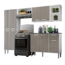 Ver imagem 1 de Cozinha Compacta c/ 3 Leds 4 pçs Xangai Multimóveis V3415 Branca/Lacca Fumê