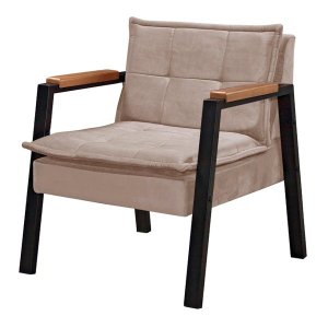 Poltrona Fortaleza Estilo Industrial Gdecor - Tecido Cappucino