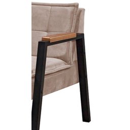 Poltrona Fortaleza Estilo Industrial Gdecor - Tecido Cappucino - 2