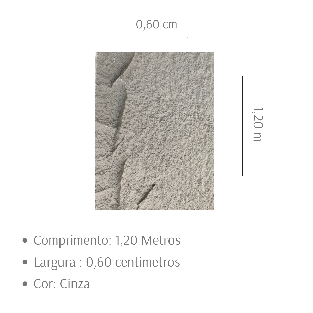 Pedra Artificial Revestimento Parede Textura Relevo Impermeavel Impacto 1,20mx0,60m Decoração 3d - 2