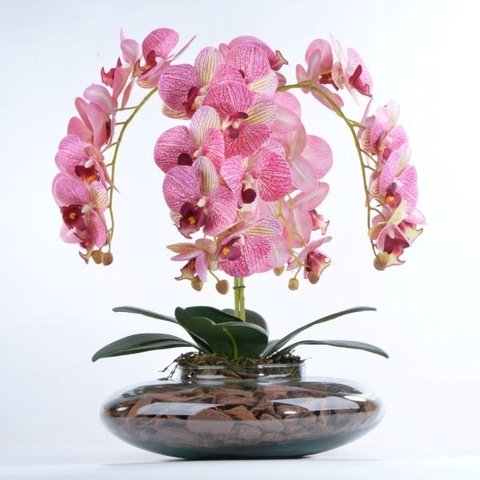Arranjo Centro de Mesa de Orquídeas Rosa Heloisa