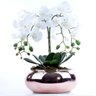 Arranjo com 4 Orquídeas Brancas Centro de Mesa Rose Gold - 1