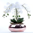 Ver imagem 2 de Arranjo com 4 Orquídeas Brancas Centro de Mesa Rose Gold