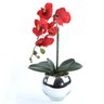 Arranjo de Orquídea Vermelha em Vaso Prata Alice - 3