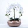 Arranjo Centro de Mesa de Orquídea Branca em Vaso Cobre - 2