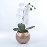 Arranjo de Orquídea Branca de Silicone em Aquário Cobre Luiza - 2