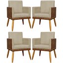 Ver imagem 1 de Kit 4 Poltronas Recepção e Sala Lis Corino e Suede Cores Pé 30cm