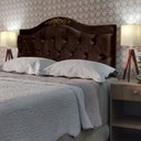 Ver imagem 2 de Cabeceira Box Solteiro Almofadada Capitonê Provençal Detalier Suede Marrom 90 X 120 Rbl