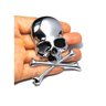 2 Adesivos Caveira 3d, Skull, Emblema, Moto, Carro - 6
