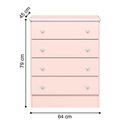 Ver imagem 3 de Conjunto Guarda Roupa e Cômoda Casa do Bosque 3 Portas Giratória 6 Gavetas MDP Rosa Acetinado