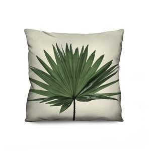 Capa de Almofada Decorativa Folhagem Verde para Sofá 100% Algodão - 45x45cm