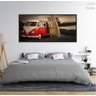 Quadro Kombi Vermelha Vintage Retrô Surf Praia 130x60 Moldura Preta 2x2 - 4