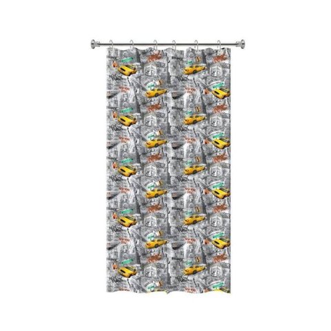 Cortina para Box de Banheiro New York Antimofo com Gancho PVC New York Vida Pratika