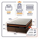 Ver imagem 2 de Cama Box Baú Sirius c/ Molas Ensacadas 193x203 King House