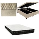 Ver imagem 1 de Cama Box Baú Bipartida Blindada + Colchão Eagle Molas Bonnel 22cm | Kit Completo com Cabeceira Boton