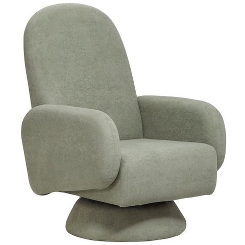 Poltrona de Amamentação Fixa Base Cone Dolce D02 Bouclê Verde Oliva C-199 - Lyam Decor