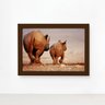 Quadro para Sala Foto Safari Rinoceronte Moldura Marrom 22x32cm - 1