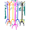 Ver imagem 4 de Dais Mancebo Cabideiro Chão Organizador Bolsa Casaco Roupa Azul