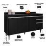 Balcão Gabinete para Cozinha com Tampo 150cm Ellen M05 Preto - Inoviza - 5