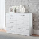 Ver imagem 1 de Cômoda Casal 10 Gavetas 117x92cm Mdp Branco 3017