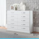 Ver imagem 2 de Cômoda Casal 10 Gavetas 117x92cm Mdp Branco 3017