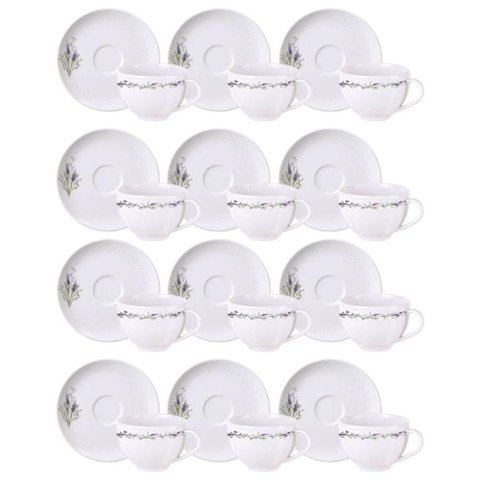 Jogo 12 Xícaras e Pires Porcelana 250ml Lilla Tramontina Bra