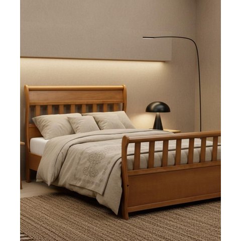 Cama Maciça 1,30 X 1,90 - Madeira Maciça - Móveis de Gramado - ( Cor Marrom )