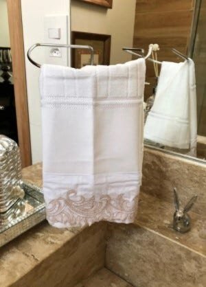 Suporte Toalheiro Porta Toalhas De Rosto Mãos Bancada Lavabo Cromado 134 - 5