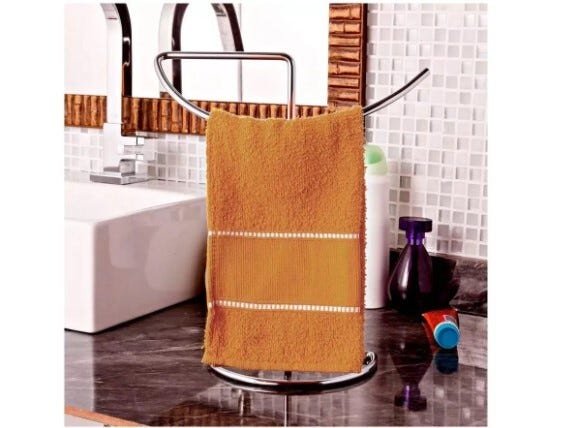 Suporte Toalheiro Porta Toalhas De Rosto Mãos Bancada Lavabo Cromado 134 - 4