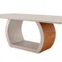 Ver imagem 3 de Mesa para Sala de Jantar Ellis 220cm Moderna Mobília Cinamomo com Off White-off White