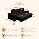 Ver imagem 5 de Sofá Retrátil e Reclinável 2,10m Suede New California Preto