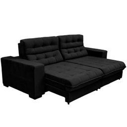 Sofá Retrátil e Reclinável 2,10m 3 Lugares Molas Ensacadas Pillow Top Suede New Califórnia - 1