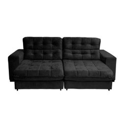 Sofá Retrátil e Reclinável 2,10m 3 Lugares Molas Ensacadas Pillow Top Suede New Califórnia - 2