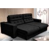 Sofá Retrátil e Reclinável 2,10m Suede New California Preto - 1