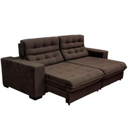 Sofá Retrátil e Reclinável 2,10m 3 Lugares Molas Ensacadas Pillow Top Suede New Califórnia - 1